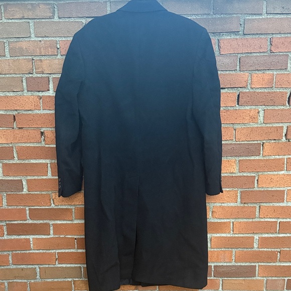 Oleg Cassini Luxurious Cashmere Wool Blend Classic Black Trenchcoat - Picture 4 of 12